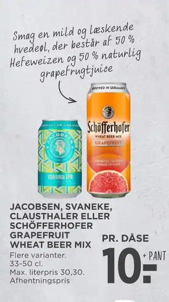 MENY Jacobsen, svaneke, clausthaler eller schöfferhofer grapefruit wheat beer mix tilbud