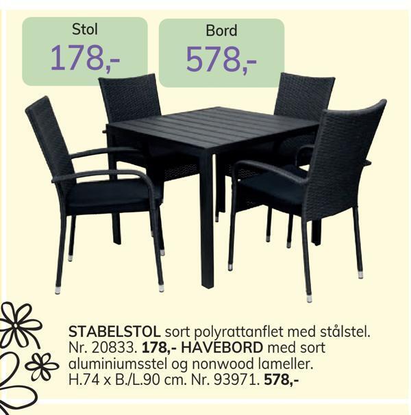 Daells Bolighus Havebord tilbud