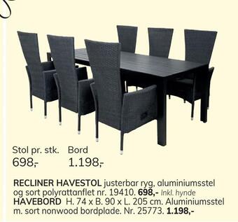 Daells Bolighus Recliner havestol tilbud