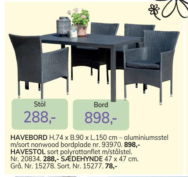 Daells Bolighus Havebord tilbud
