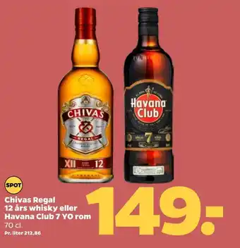 Netto Chivas regal 12 års whisky eller havana club 7 yo rom tilbud