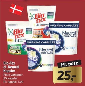 Fakta Tyskland Bio-tex el. neutral kapsler tilbud