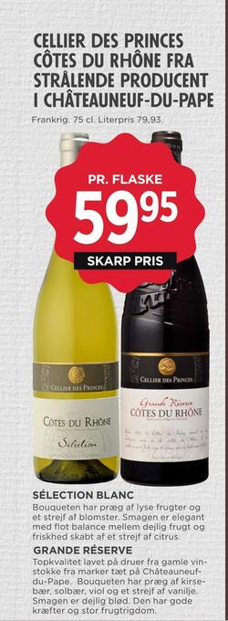 MENY Cellier des princes côtes du rhône fra strålende producent i châteauneuf-du-pape tilbud