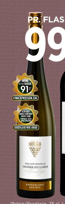 MENY Nittnaus ried kreuzkapelle grüner veltliner prestige 2021 tilbud