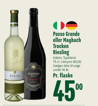 Min Købmand Passo grande eller maybach trocken riesling tilbud