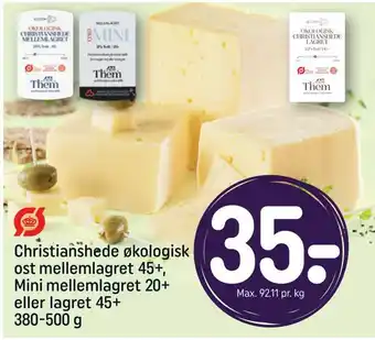 REMA 1000 Christianshede økologisk ost mellemlagret 45+, mini mellemlagret 20+ eller lagret 45+ tilbud