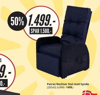 Patras recliner stol med hynde