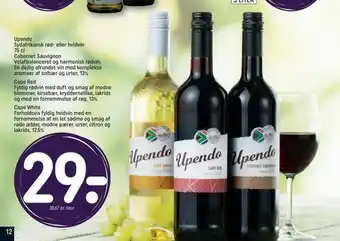 REMA 1000 Upendo sydafrikansk rød- eller hvidvin tilbud