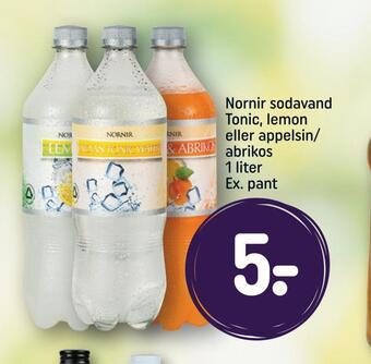 REMA 1000 Nornir sodavand tonic, lemon eller appelsin/ abrikos tilbud