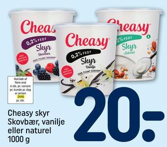 REMA 1000 Cheasy skyr skovbær, vanilje eller naturel tilbud