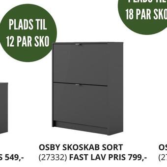 My Home Osby skoskab sort tilbud