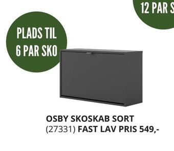 My Home Osby skoskab sort tilbud