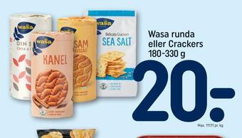 REMA 1000 Wasa runda eller crackers tilbud