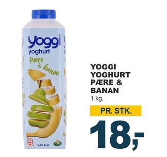 Let-Køb Yoggi yoghurt pære & banan tilbud