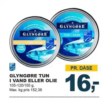 Glyngøre tun i vand el. olie
