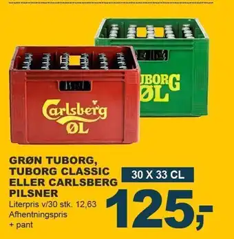 Let-Køb Grøn tuborg, tuborg classic el. carlsberg pilsner tilbud