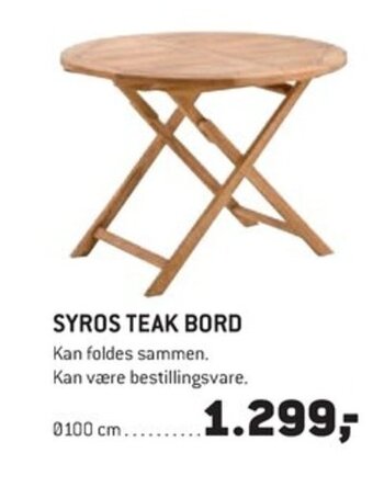 XL-BYG SYROS TEAK BORD tilbud