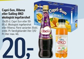 Føtex Capri-Sun, Ribena eller Salling ØKO økologisk ingefærshot tilbud