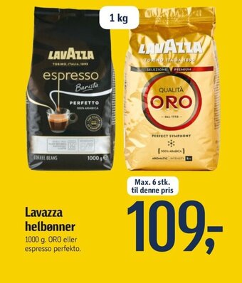Føtex Lavazza helbønner tilbud