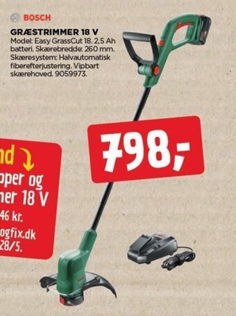 jem & fix BOSCH GRÆSTRIMMER 18 V tilbud