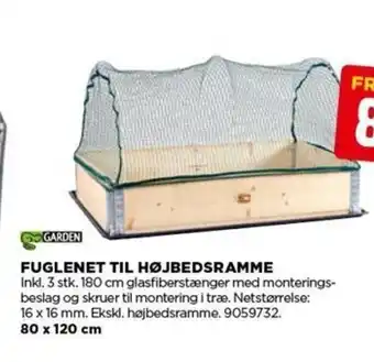 jem & fix FUGLENET TIL HØJBEDSRAMME 80 x 120 cm tilbud