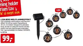 jem & fix LYSKÆDE MED FLAMMEEFFEKT L: 4,1 m tilbud