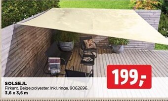jem & fix SOLSEJL 3,6 x 3,6 m tilbud