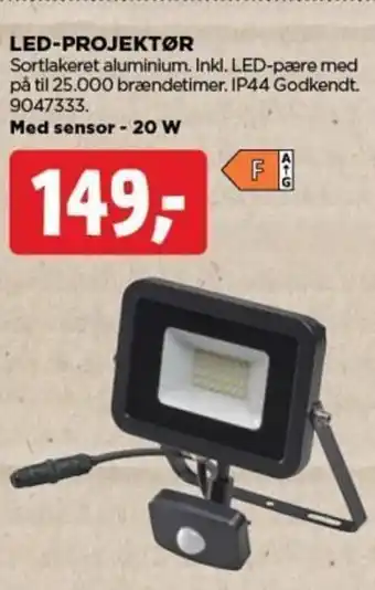 jem & fix LED-PROJEKTØR Med sensor - 20 W tilbud