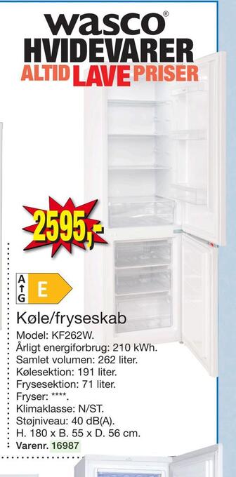 Harald Nyborg Køle/fryseskab tilbud