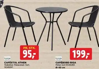 jem & fix Sunlife caféstol athen el. cafébord riga tilbud