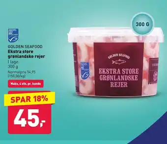 ALDI GOLDEN SEAFOOD Ekstra store grønlandske rejer tilbud