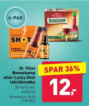 ALDI St. Vitus BOONEKAMP eller Lucky Shot lakridsvodka tilbud