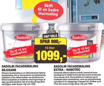 Farveland Sadolin Facademaling Siloxane , Sadolin Facademaling Extra-Nanotec 10 Liter tilbud