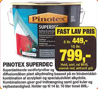 Farveland Pinotex Superdec 10 Ltr. tilbud