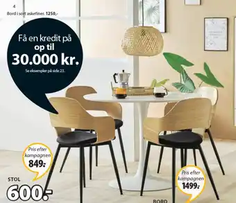 JYSK Ringsted Bord + Hvidovre Stol tilbud