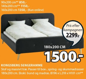 JYSK KOngsberg Sengeramme 180x200 cm tilbud