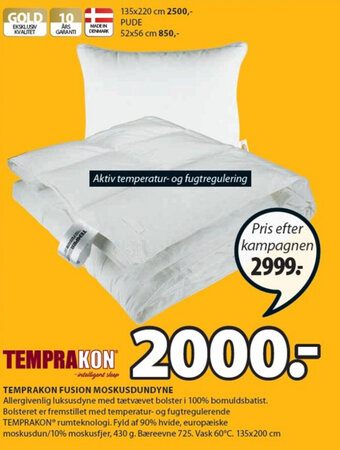 JYSK Temprakon Fusion Moskusdundyne tilbud