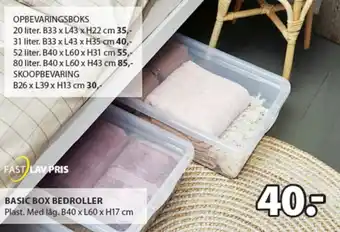 JYSK Basic Box Bedroller B40x L60 x H17 cm tilbud