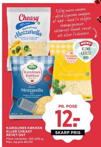 MENY Cheasy revet ost mozzarella tilbud