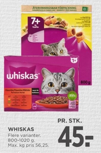 MENY Whiskas kattefoder tilbud