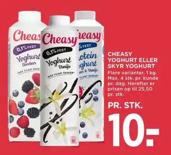 MENY Cheasy yoghurt protein blåbær & vanilje tilbud