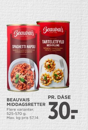 MENY Beauvais spaghetti napoli tilbud