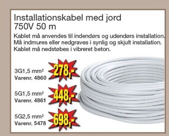 Harald Nyborg Ukendt installationskabel tilbud