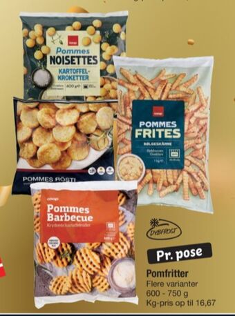 Coop kartoffelprodukter