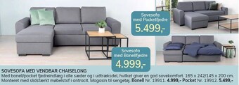 Daells Bolighus Sovesofa med vendbar chaiselong tilbud