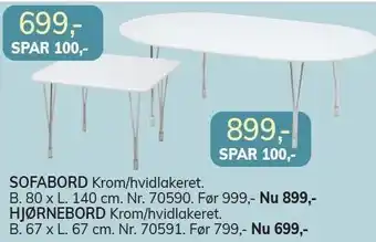 Daells Bolighus Sofabord eller hjørnebord tilbud