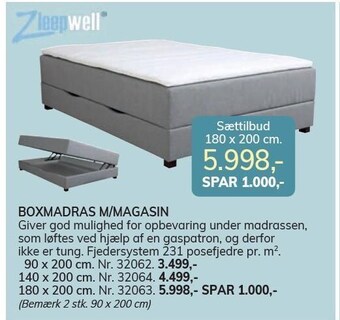 Daells Bolighus Boxmadras m/magasin tilbud
