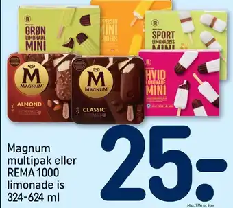 REMA 1000 Magnum multipak eller rema 1000 limonade is tilbud