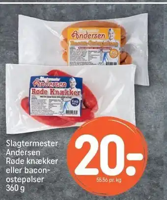 REMA 1000 Røde knækker eller bacon-ostepølser tilbud
