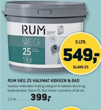XL-BYG RUM VÆG 25 HALVMAT KØKKEN & BAD tilbud